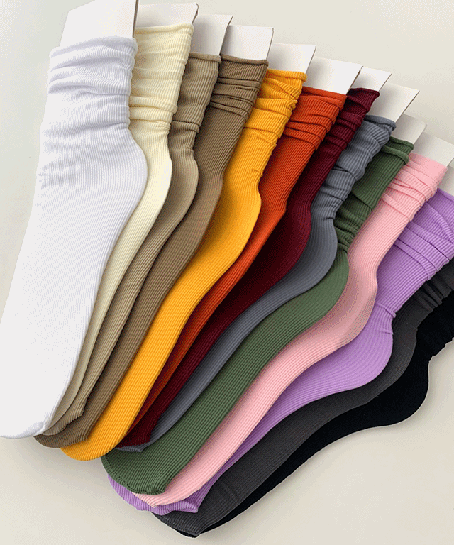 돌돌이 얇은 골지 반목 스타킹 양말 17color