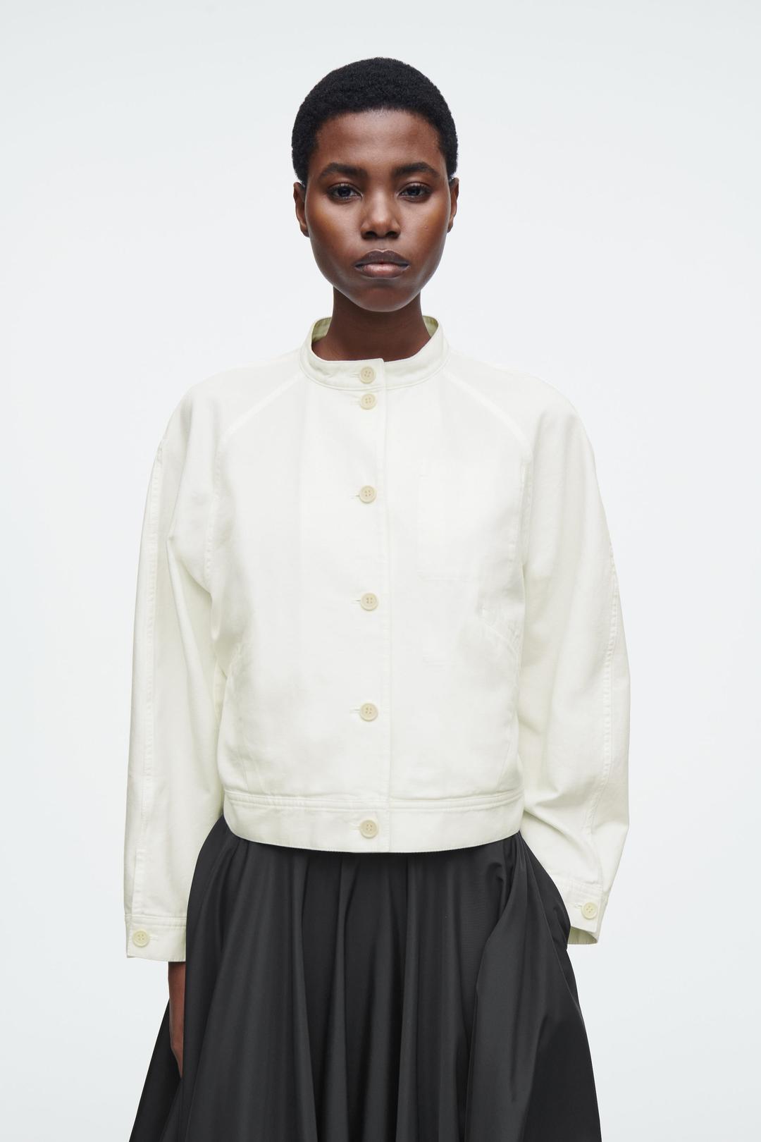 BLOUSON OVERSIZE EN COTON - BLANC