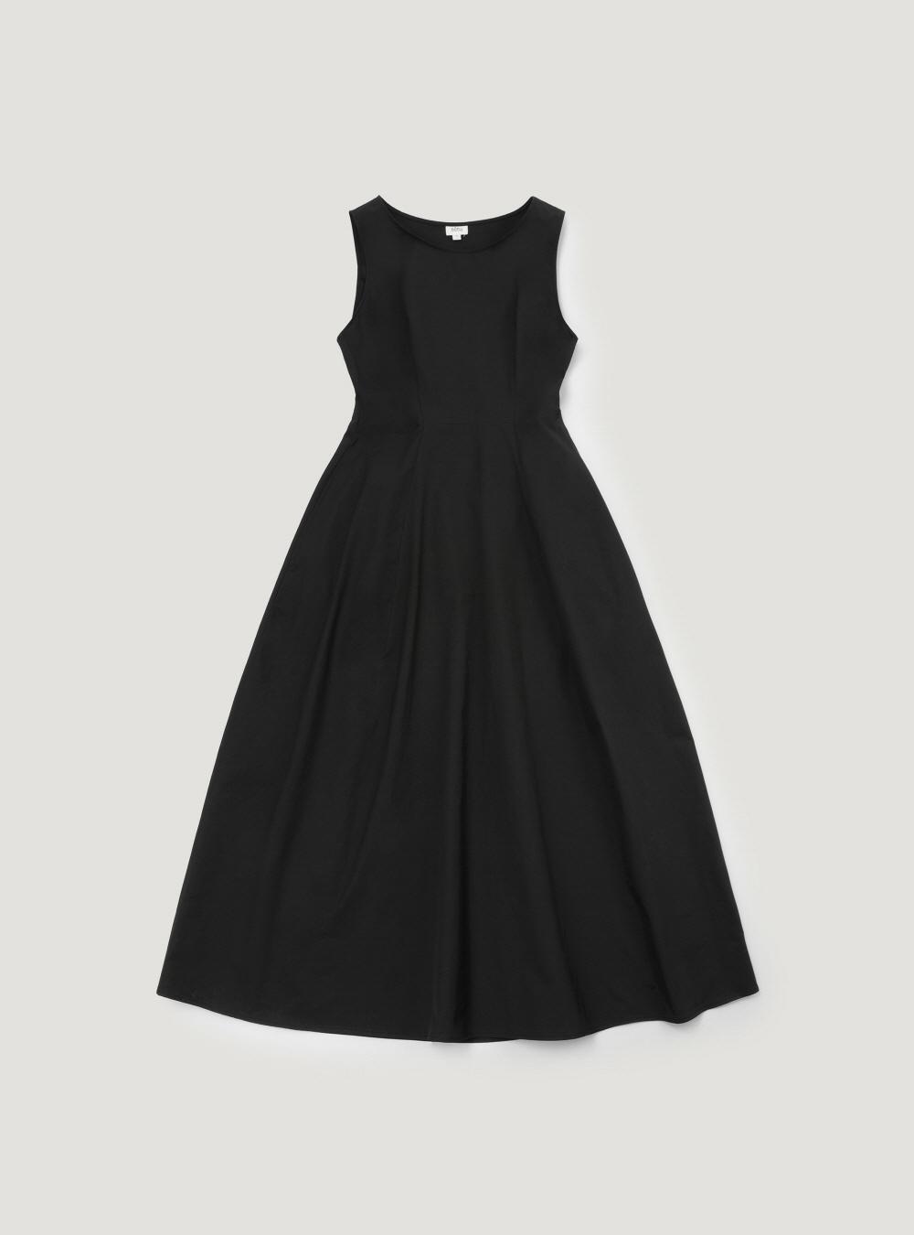 round stitch detail dress (black)