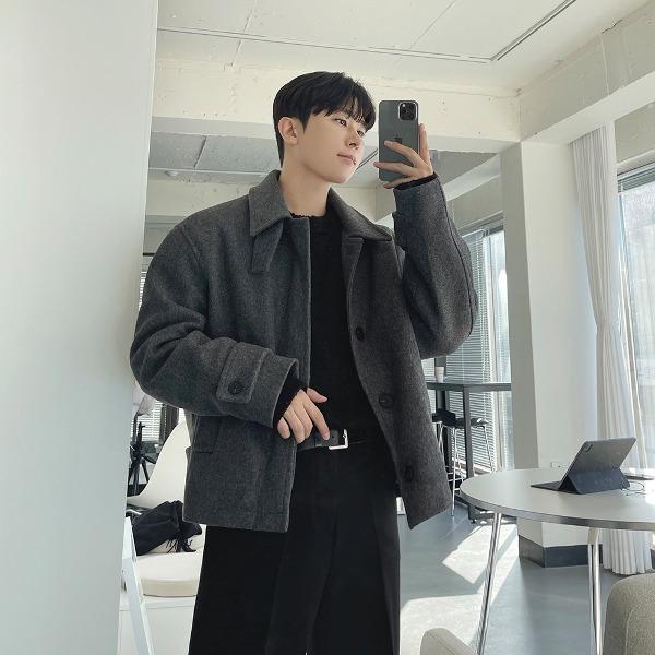 인티드 하프 울 자켓