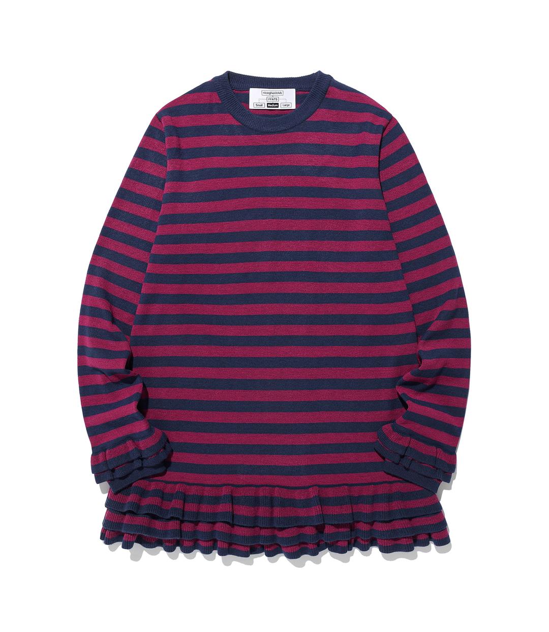 ffats stripe frill knit[purple]