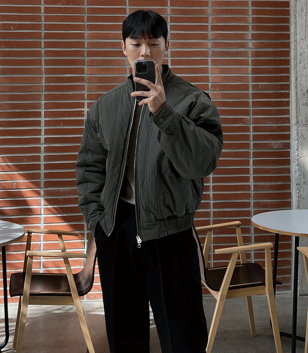 스튜디 바이커 패딩 자켓