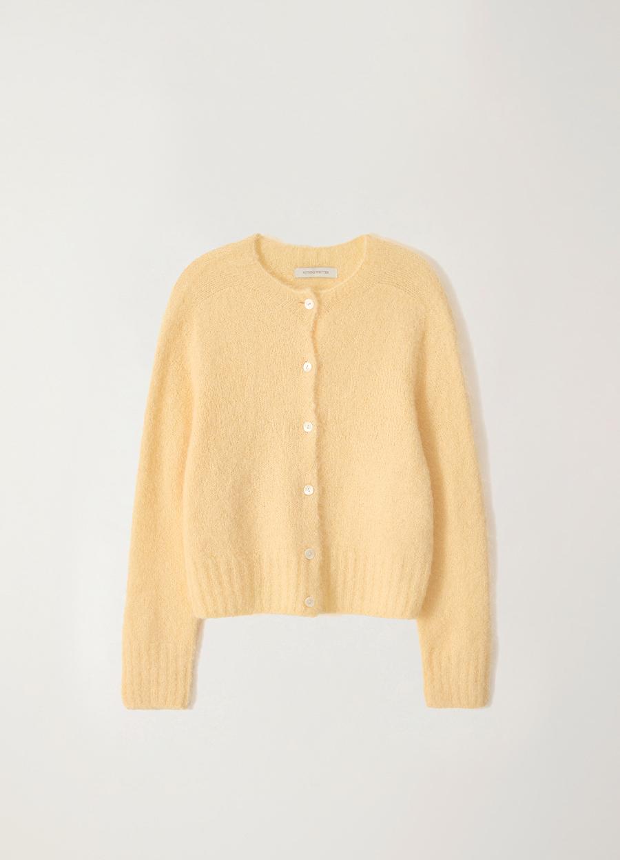 Alpaca knit cardigan (Egg)