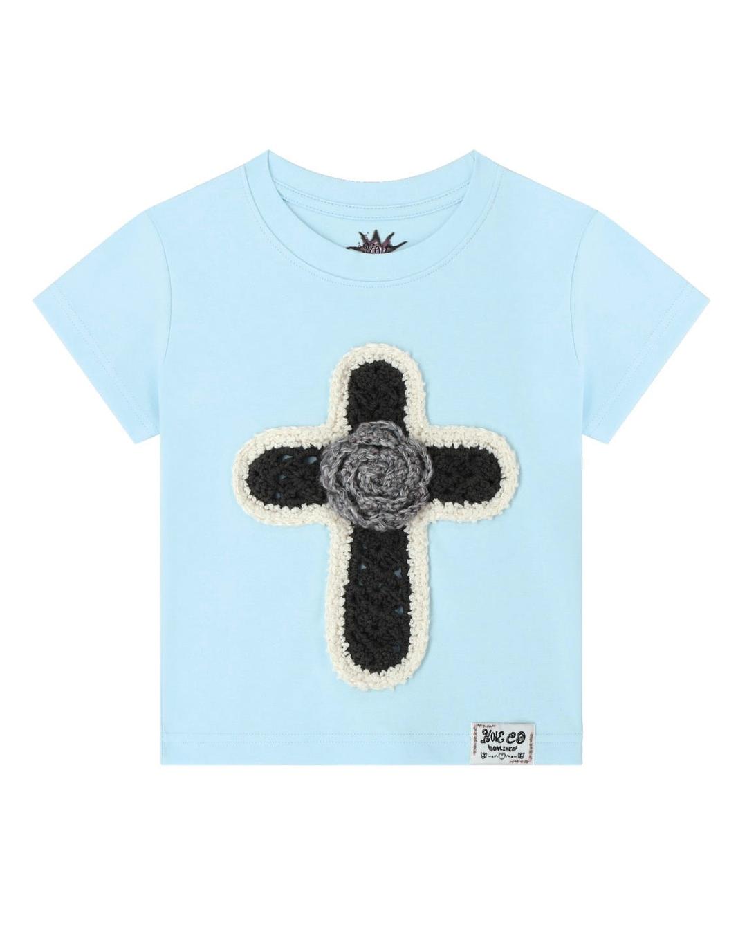 Rosy Cross Baby Tee (baby blue)