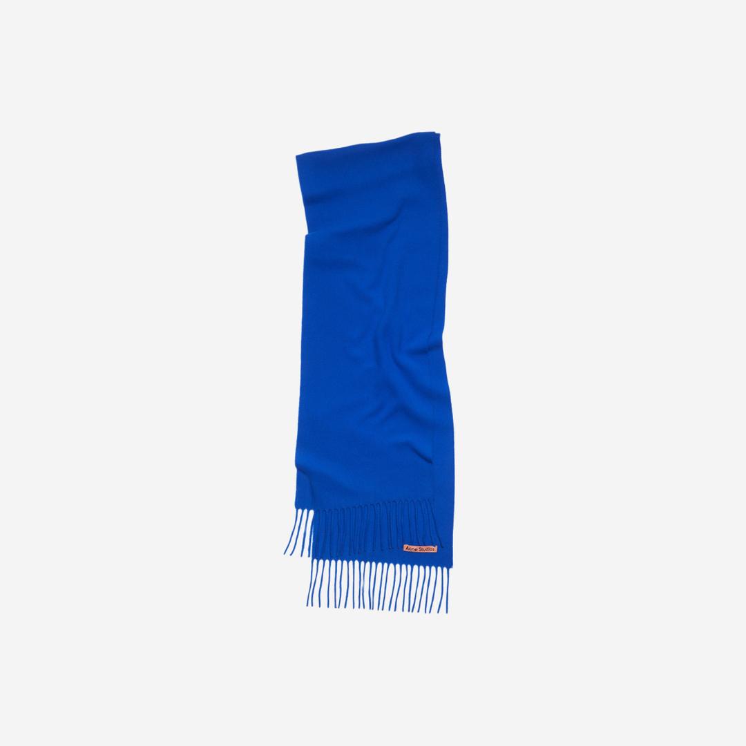 Acne Studios Skinny Fringe Wool Scarf Royal Blue