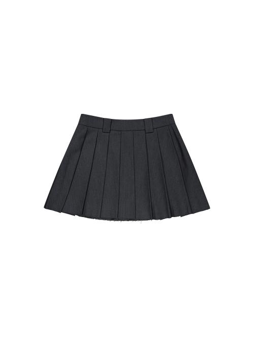 TM SYMBOL PLEATS SKIRT [CHARCOAL]