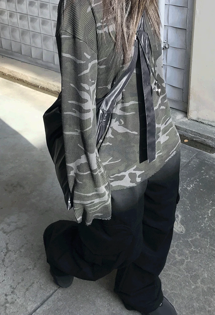 카모 와플 티셔츠