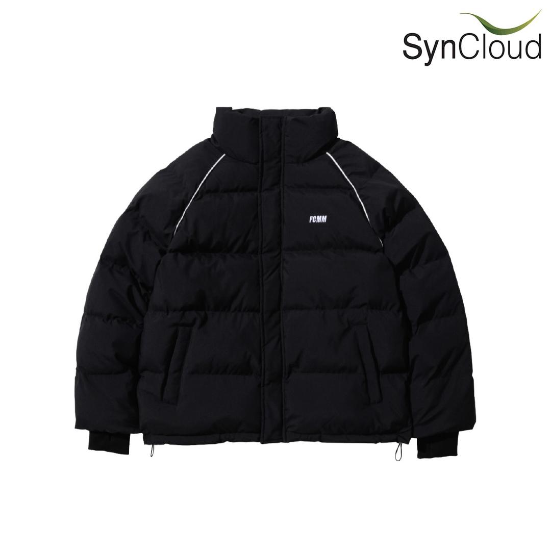 클럽 팀 파이핑 숏 패딩 점퍼 - 블랙
