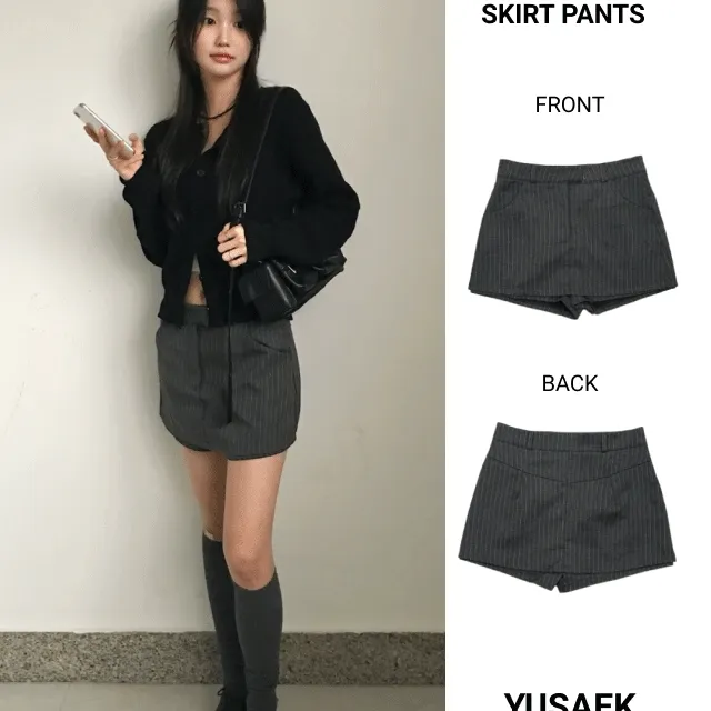 [코디강추!/치마바지] 스트라이프 모던 미니 스커트팬츠