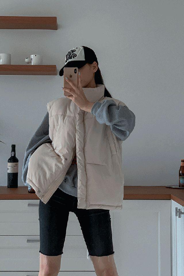 [신상할인10%] 뮤라엘 패딩조끼 빅사이즈 경량패딩 (3colors)