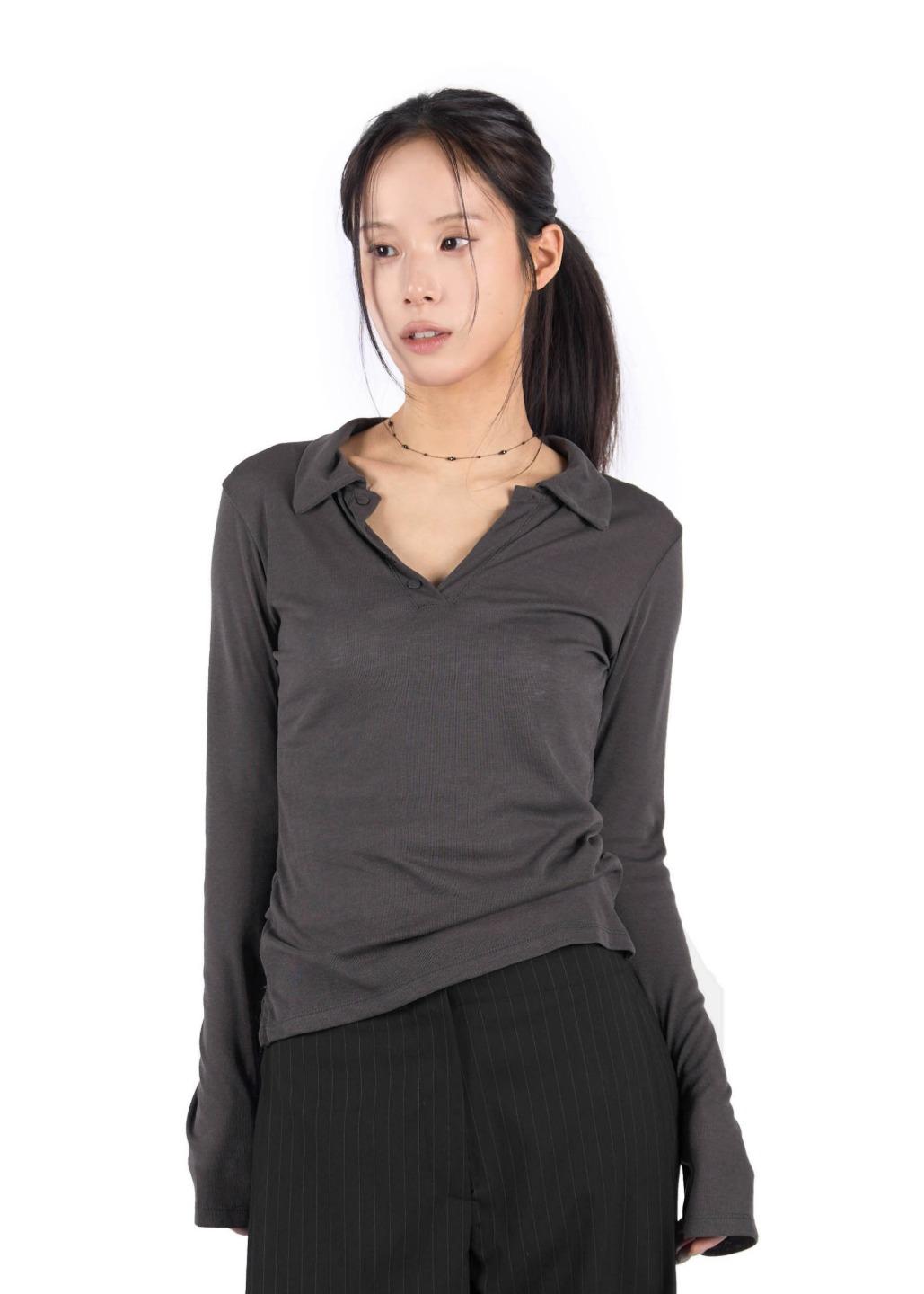 SHEER COLLAR LONG SLEEVE