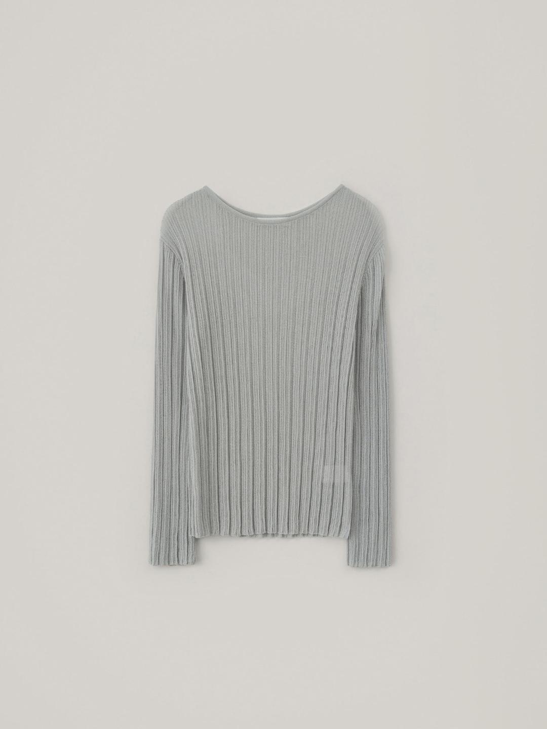 [4.30 예약 배송] Pleats Long Sleeve Knit - Light Gray
