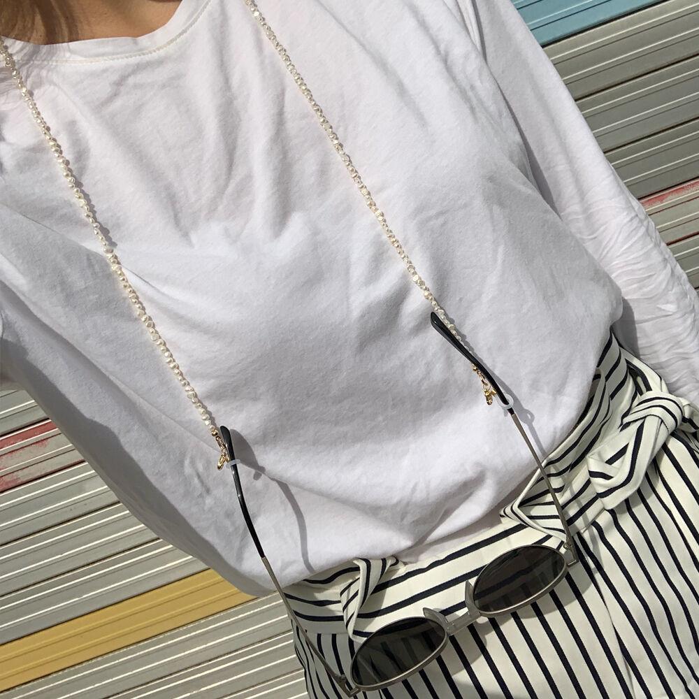 dadiva NO.602 fresh-water pearl biz sunglass strap AMBER