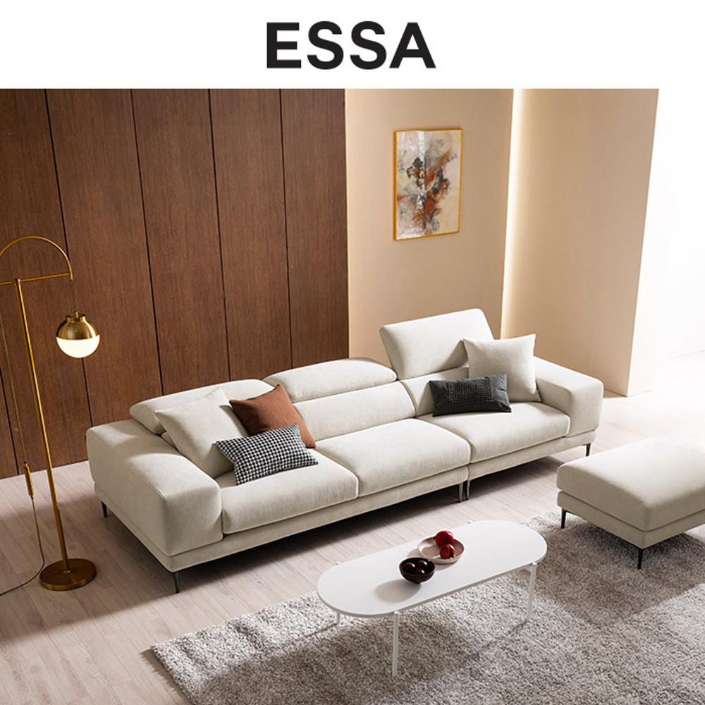 [에싸] 레노어 4인 헤드기능 카시미라 패브릭 소파+스툴