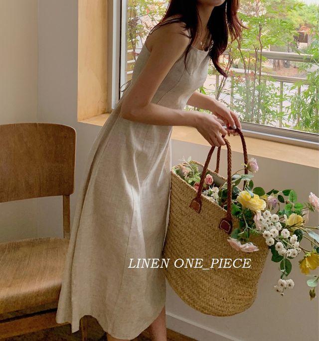 [기장조절/3color] 부드러운 린넨 롱뷔스티에원피스_302호