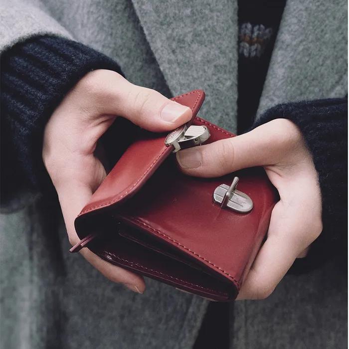 클라스프 반지갑 버건디