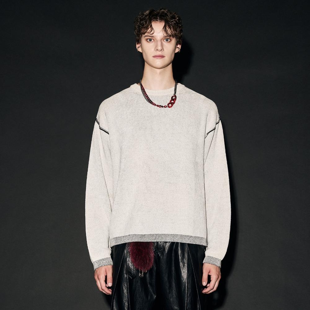 REVERSIBLE COLOURWAY KNIT IVORY