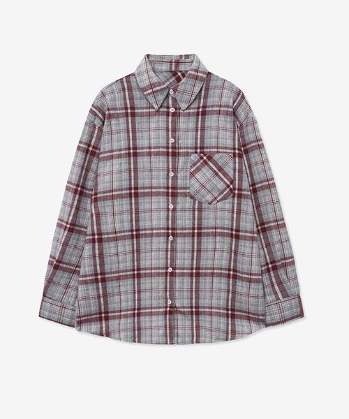 OVER-FIT TARTAN CHECK POCKET SHIRT_GRAY