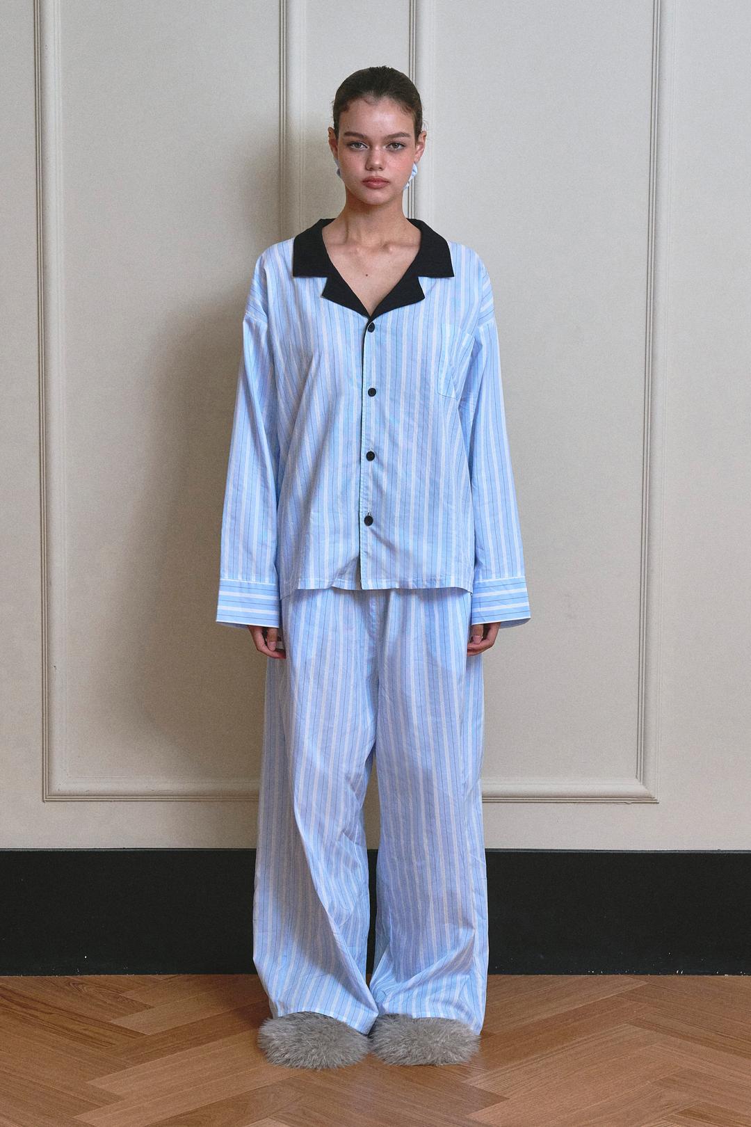 [UNI] 제니 스트라이프 파자마 팬츠 (Baby Blue)