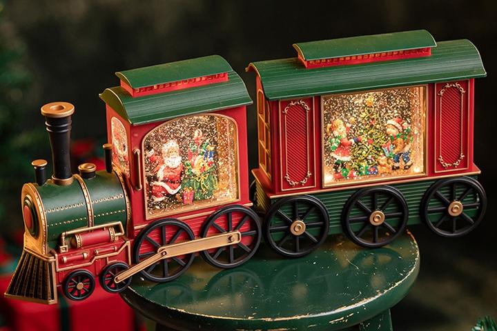 크리스마스 2단 기차 워터볼 오르골 산타 스노우볼 무드등