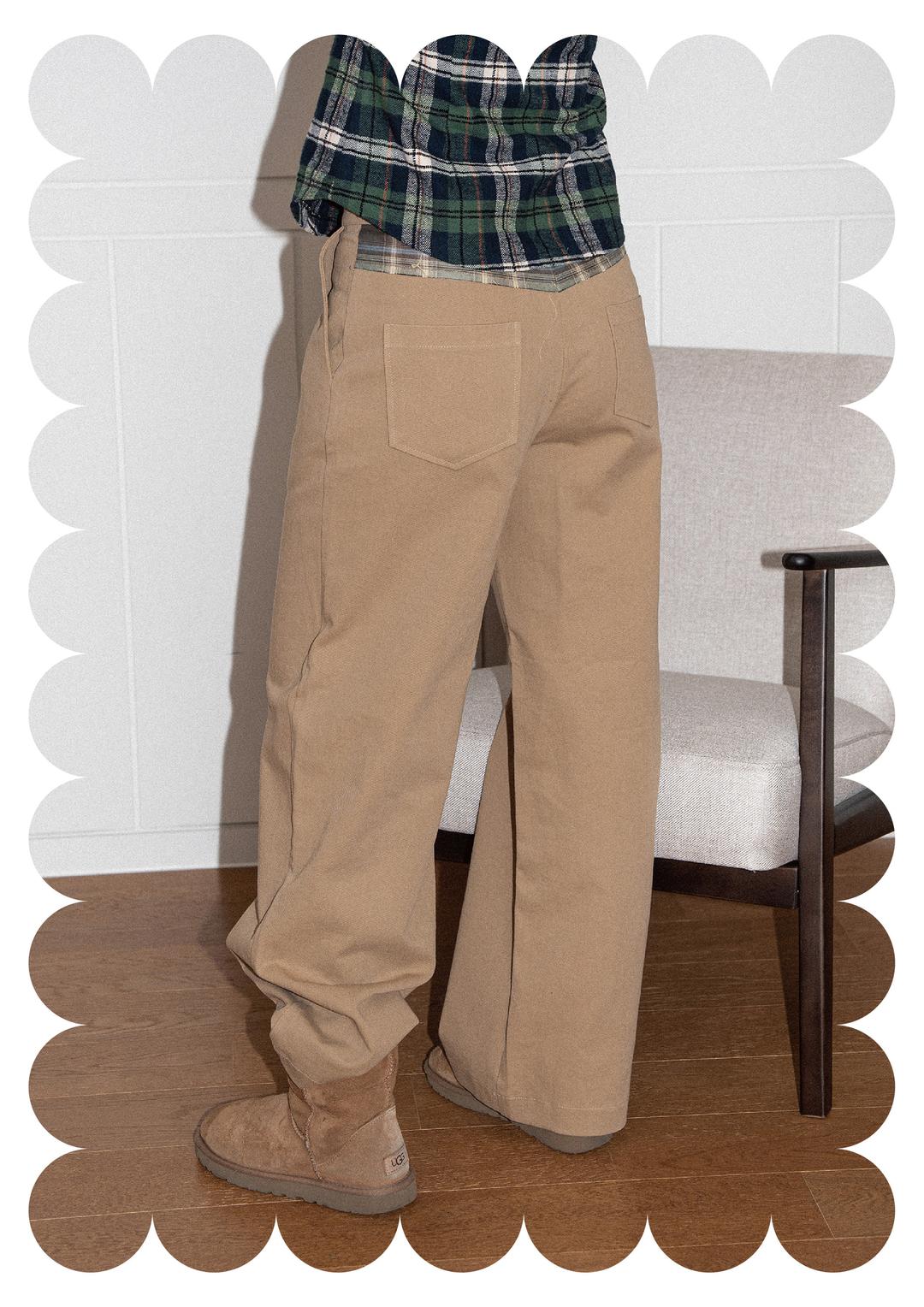 {pattern} check wide cotton pt