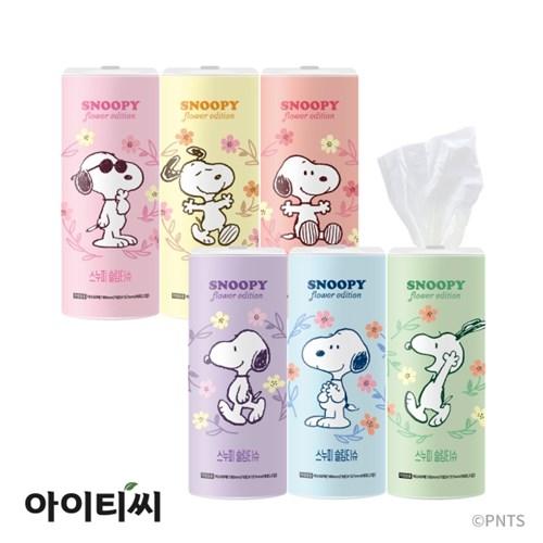 피너츠 스누피  2겹 플라워에디션 슬림티슈(60매) 6입X1세트