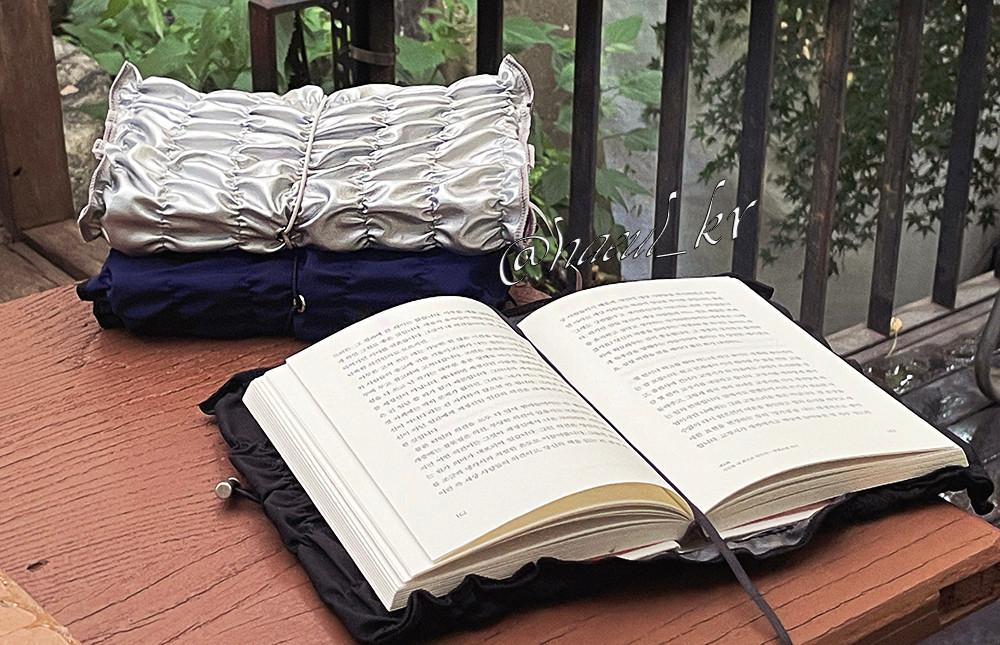 [2/20-20시 예약판매 오픈/3월말 배송] 하을 셔링 책커버+케어 라벨 책갈피 세트(5color/블랙,네이비,실버,보라,카키 리사이클 원단) 새활용 업사이클링 북커버 북파우치