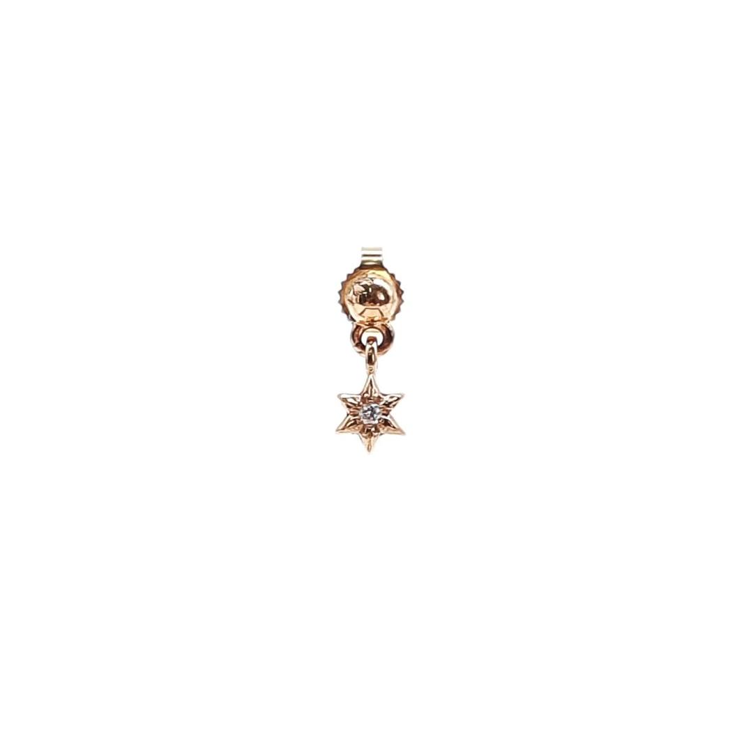 Chrome Hearts 22K Gold Single Diamond Star Earring