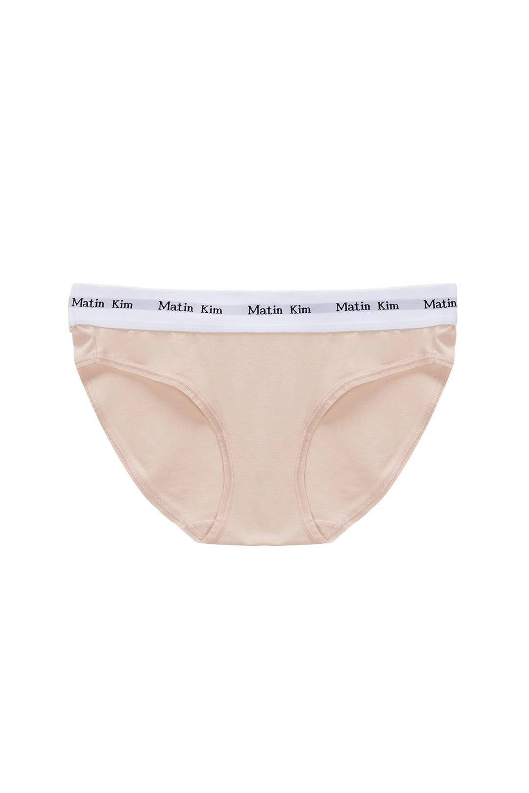 LOGO BAND BIKINI BRIEF IN BEIGE