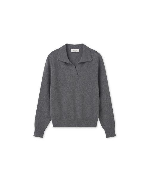[남녀공용] 사티에 메리노울 폴로 니트 그레이