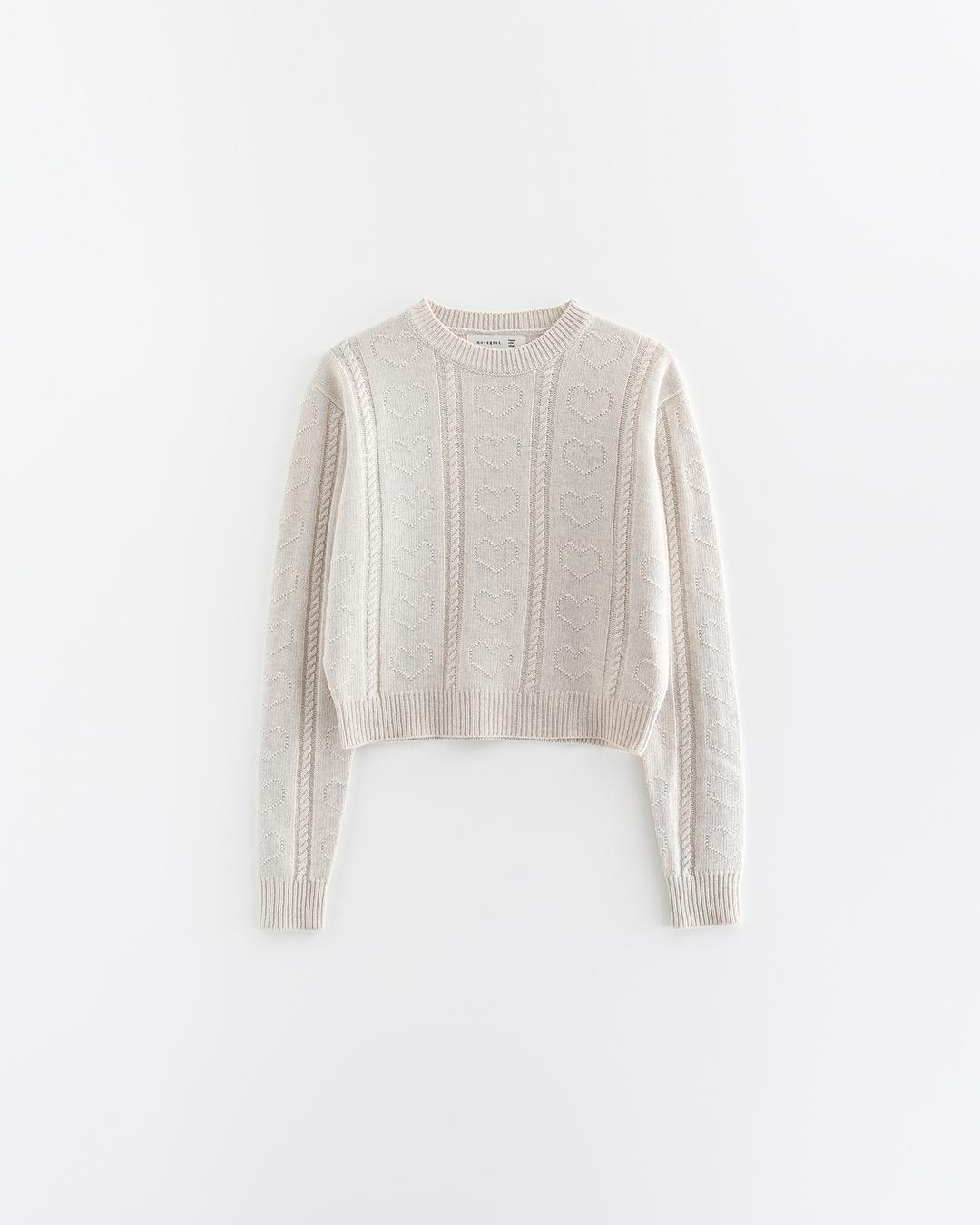 Heart Round Knit_Oatmeal