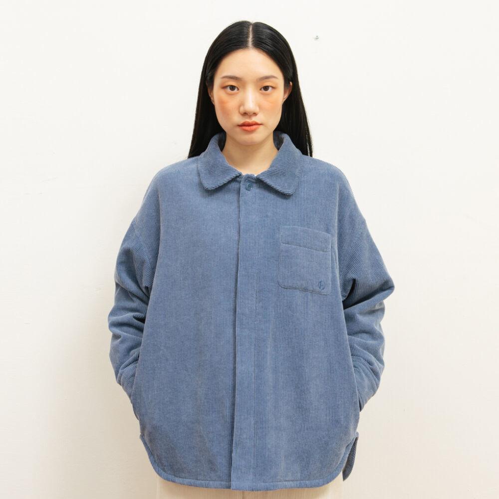 여성 코듀로이 패딩 셔켓 (Greyish blue)