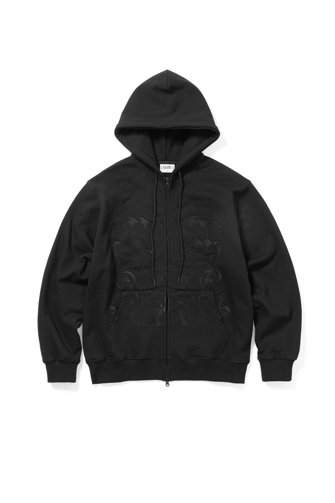 Forget me not Hoodie Zip - Black