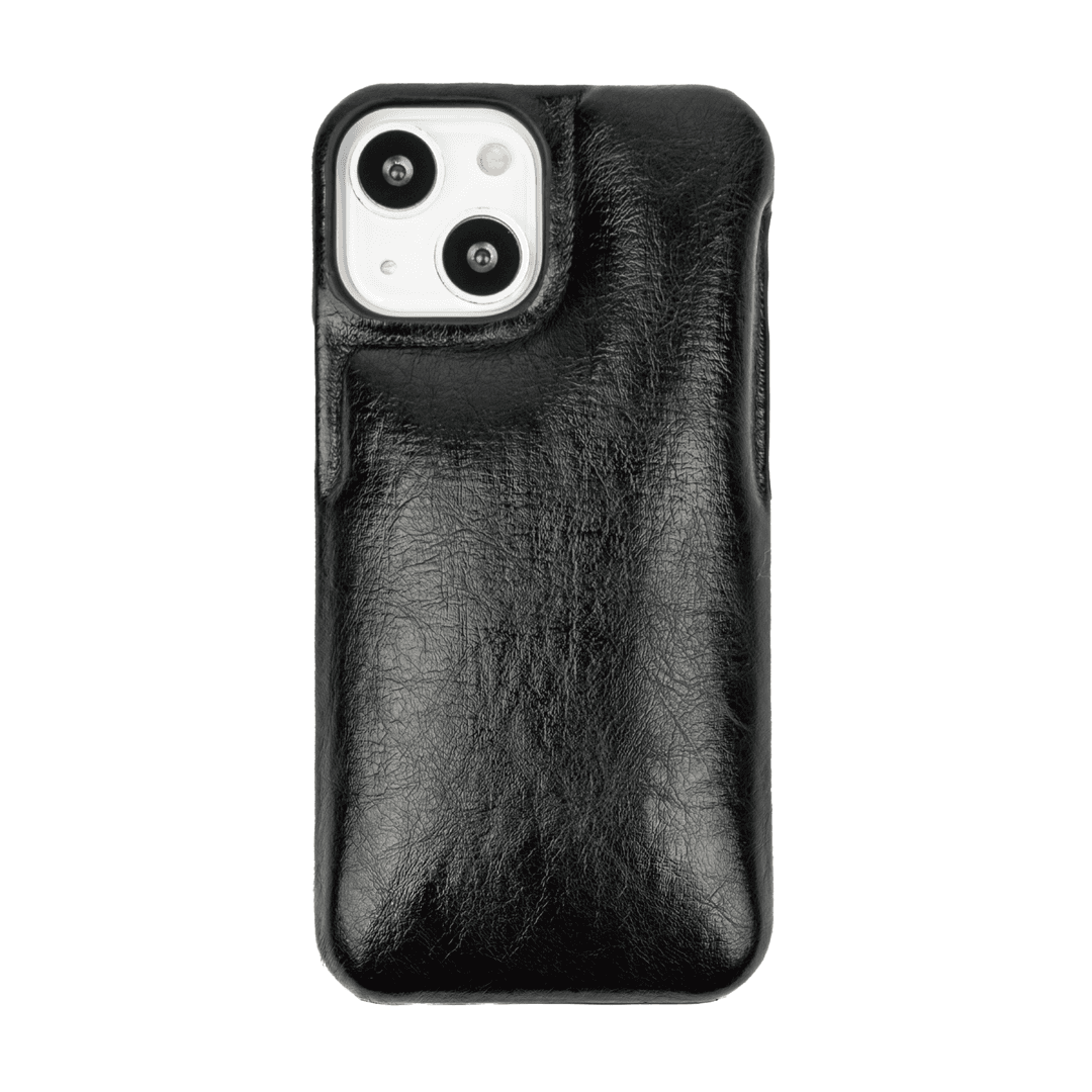Glossy leather cushion case (black)