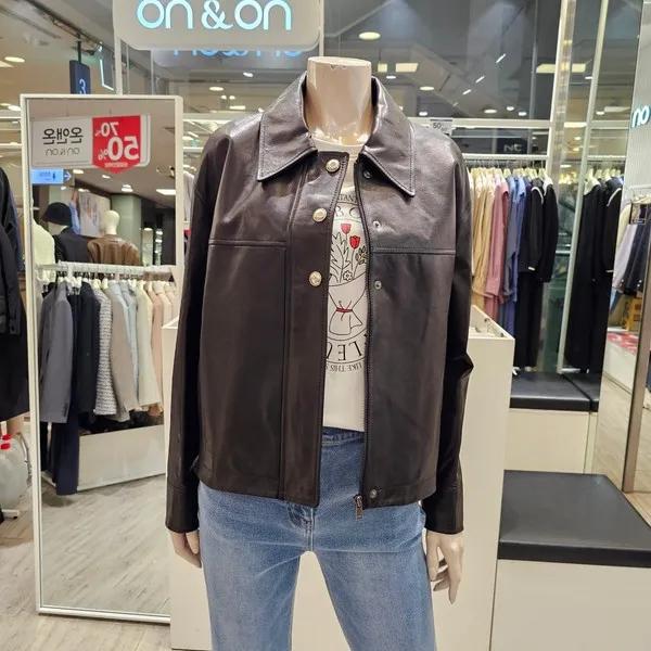 [온앤온]온앤온 양가죽 카라넥 숏 자켓 NJL4SMQ03_P358674062