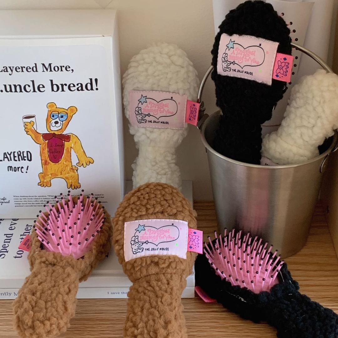 뽀글이 램스울 소프트 쿠션 헤어 미니빗