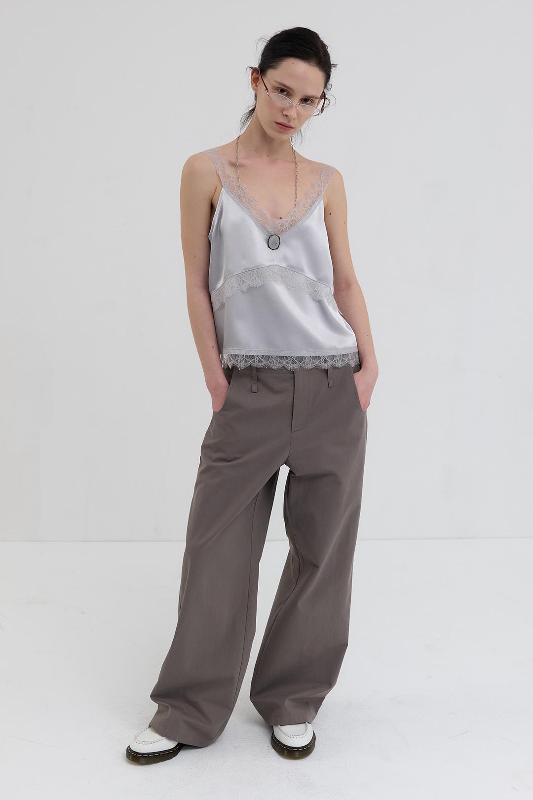 COTTON WIDE PANTS_MOCHA