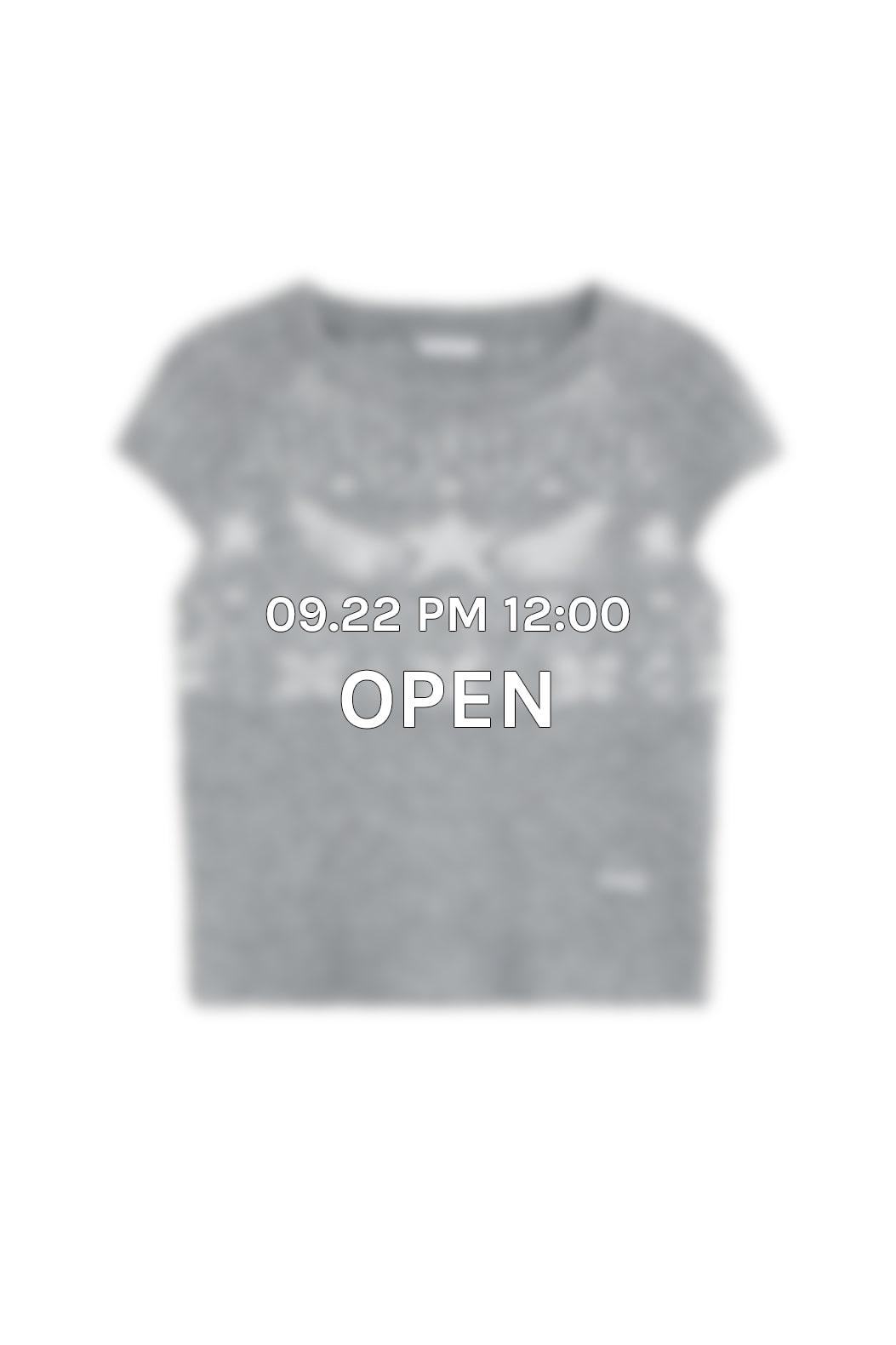 Star-wing knit top (Graish blue)