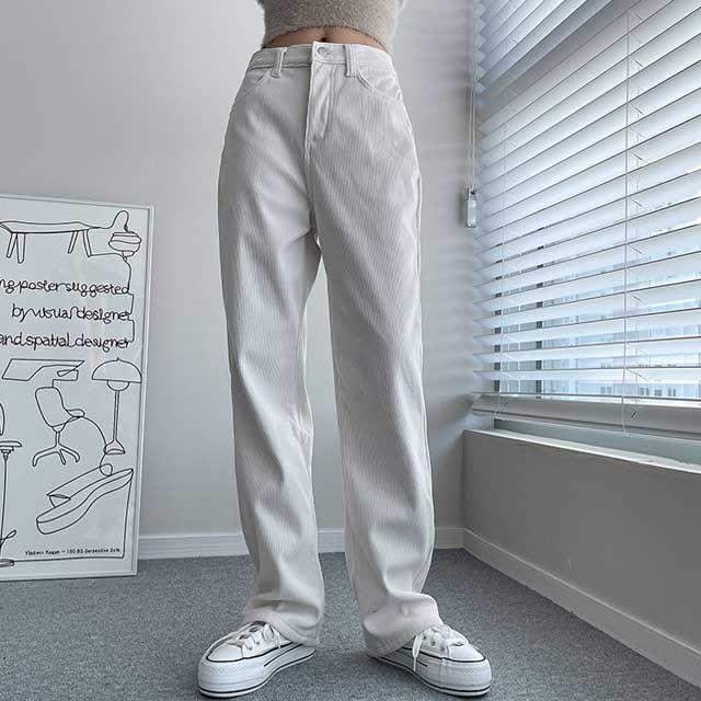 [숏,롱/S,M,L,XL] 따뜻 융털 골덴 코듀로이 내추럴 세미와이드 팬츠_프리플랜