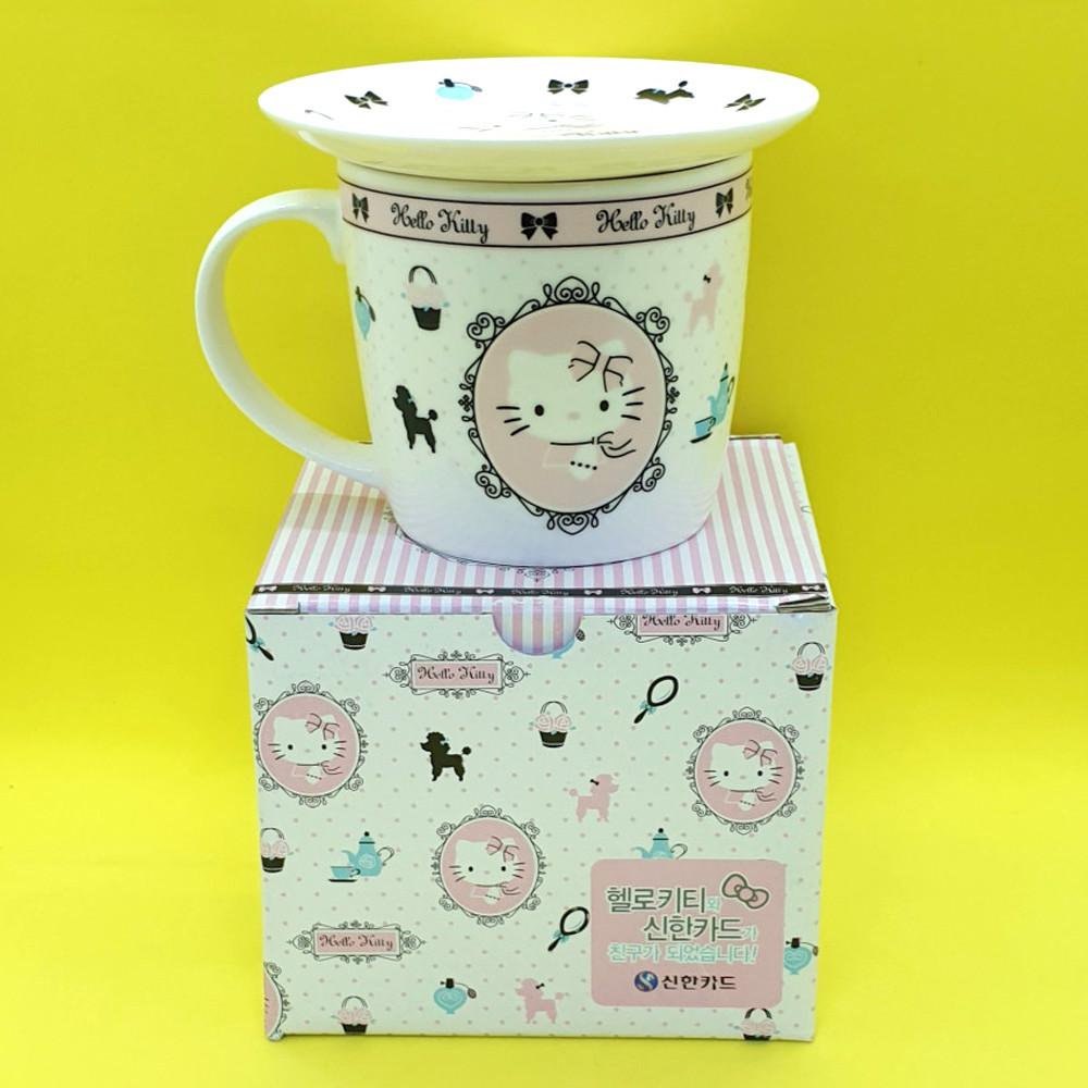 행남자기 헬로키티/뚜껑,받침머그 겸용