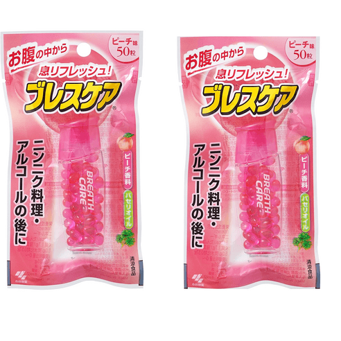 브레스 케어 캡슐 타입 복숭아 50개입 입냄새 제거, 50mg, 2개 - 사탕 | 쿠팡