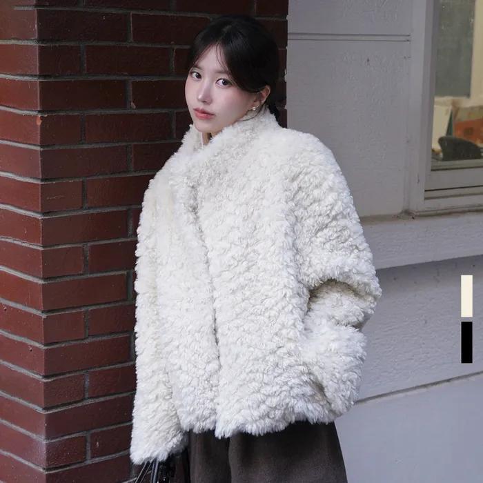 [주미니 Pick] High-neck cropped faux fur jacket [KNFW05CT01]_[2color]
