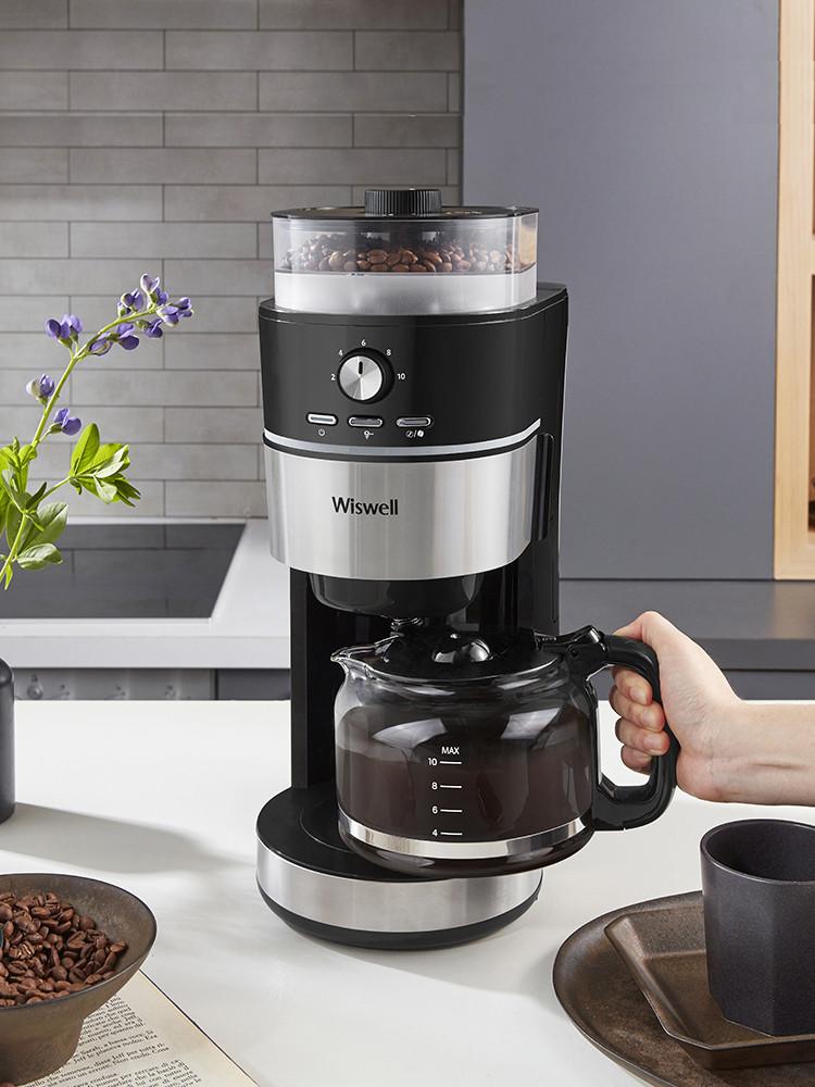 위즈웰 커피메이커 그라인드앤드립 가정용 커피머신 원두 커피기계 WC4131
