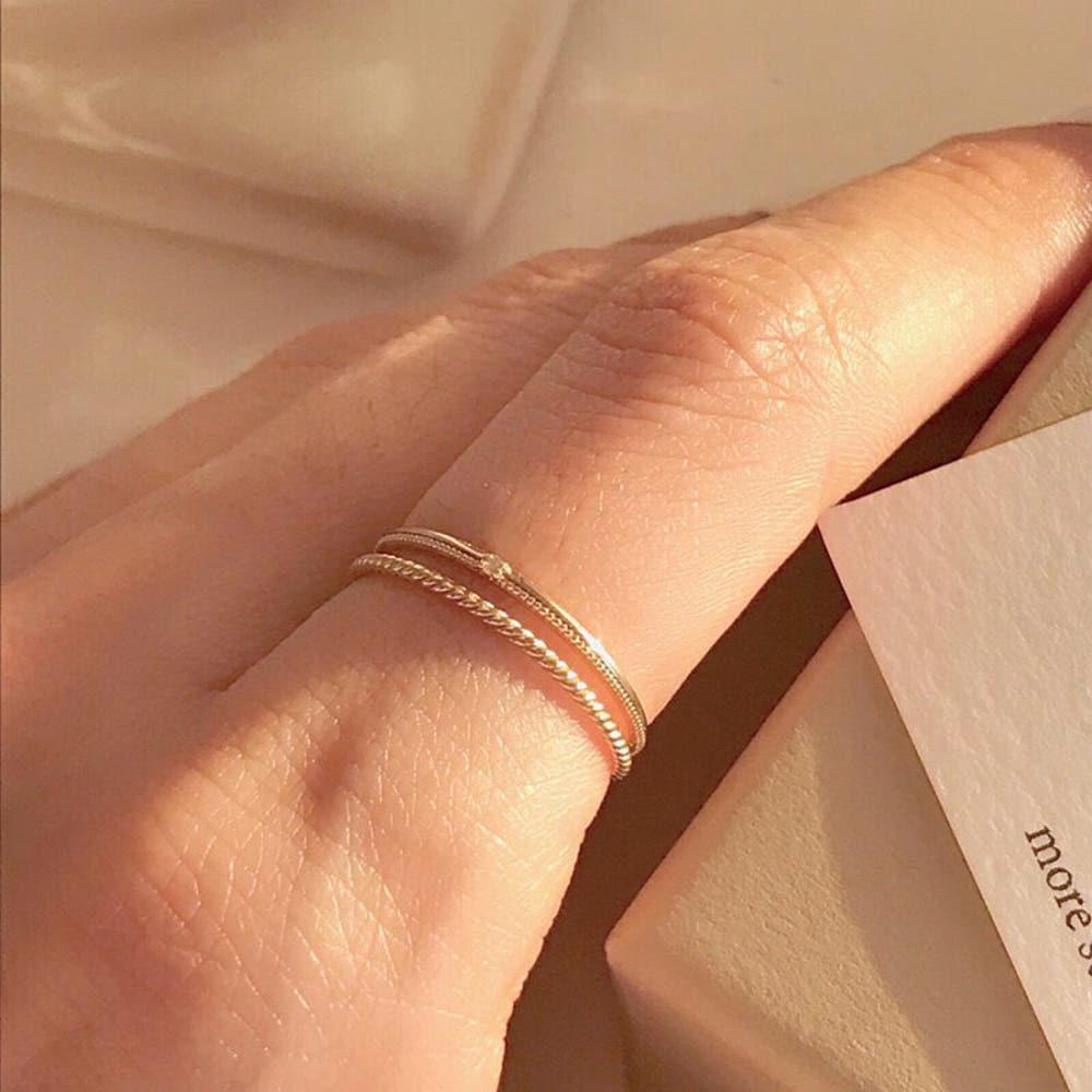 토프 프렌 링 - 14k 클래식 데일리 민자 큐빅 금반지