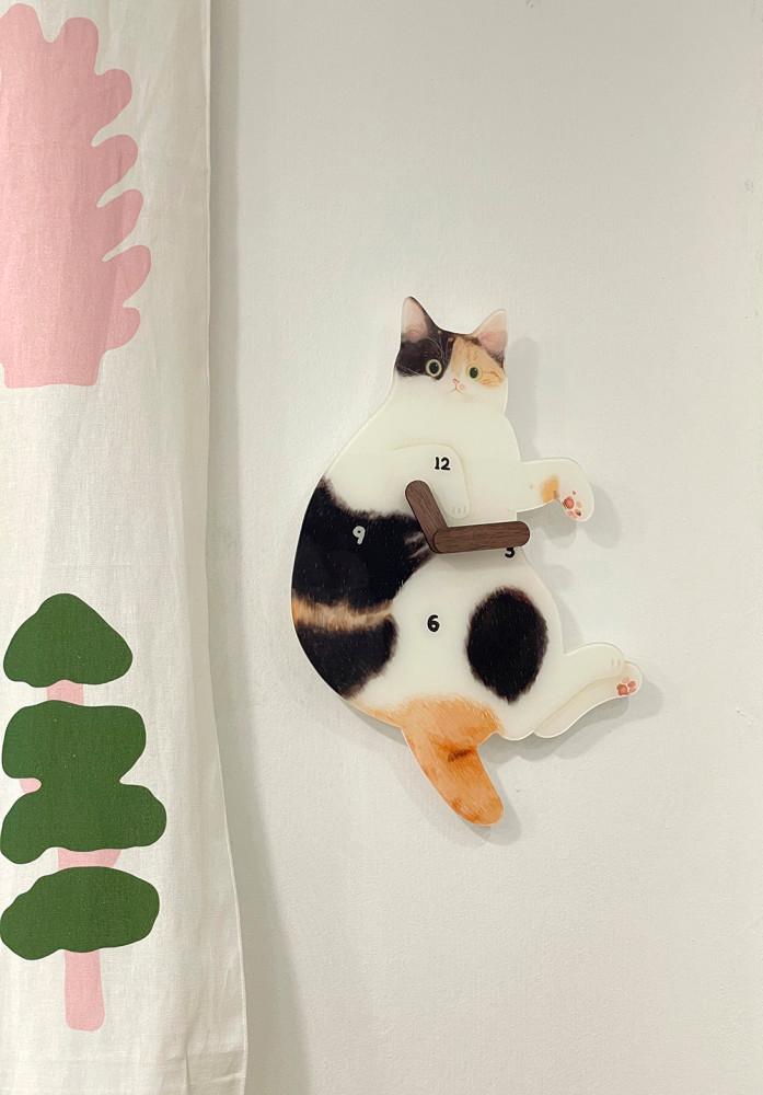 냐냐온 고양이 아크릴 시계