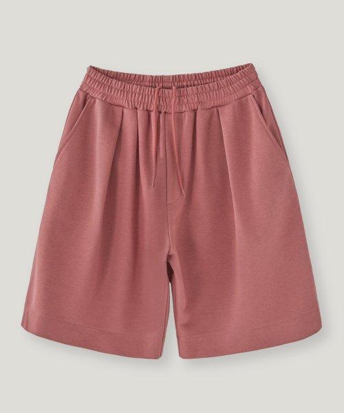 [SUMMER Ver.]하드 스웨트 원턱 버뮤다 팬츠_Coral