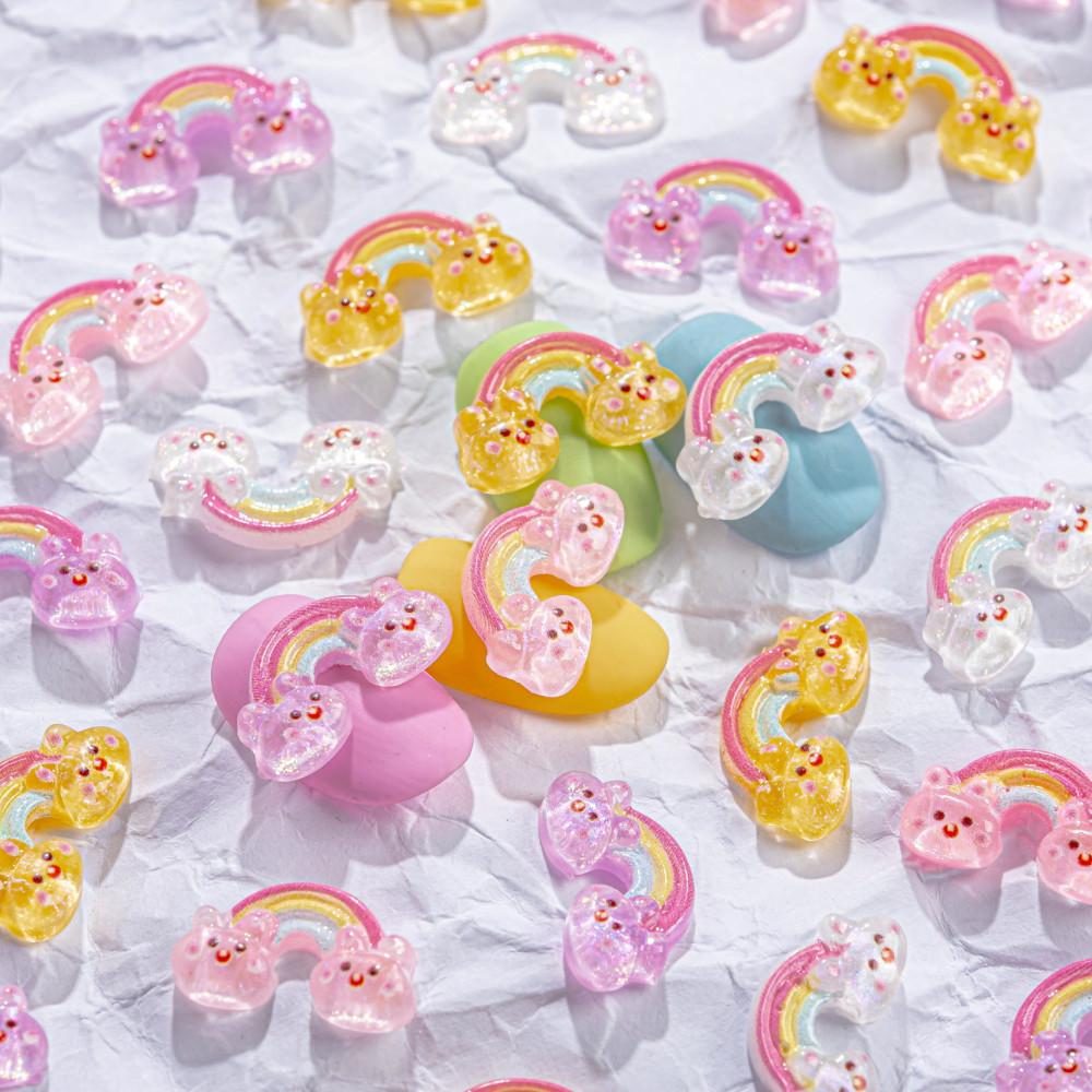 [20개입] 믹스컬러 무지개 토끼 파츠 셀프젤네일아트재료 : 네일은재료빨