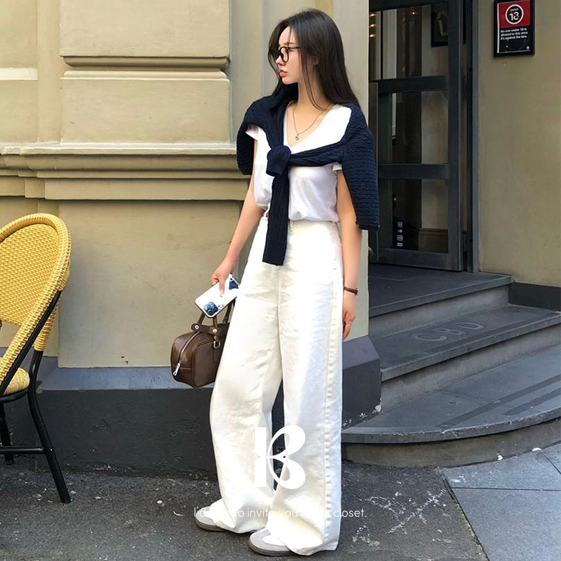 베이델리 [MADE/숏,롱]올데이 베이직 코튼 와이드 팬츠