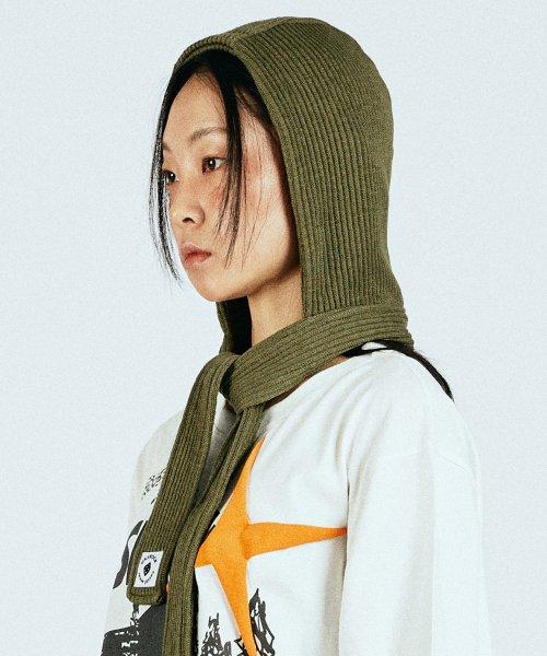 츄러스니트 머플러 바라클라바 카키