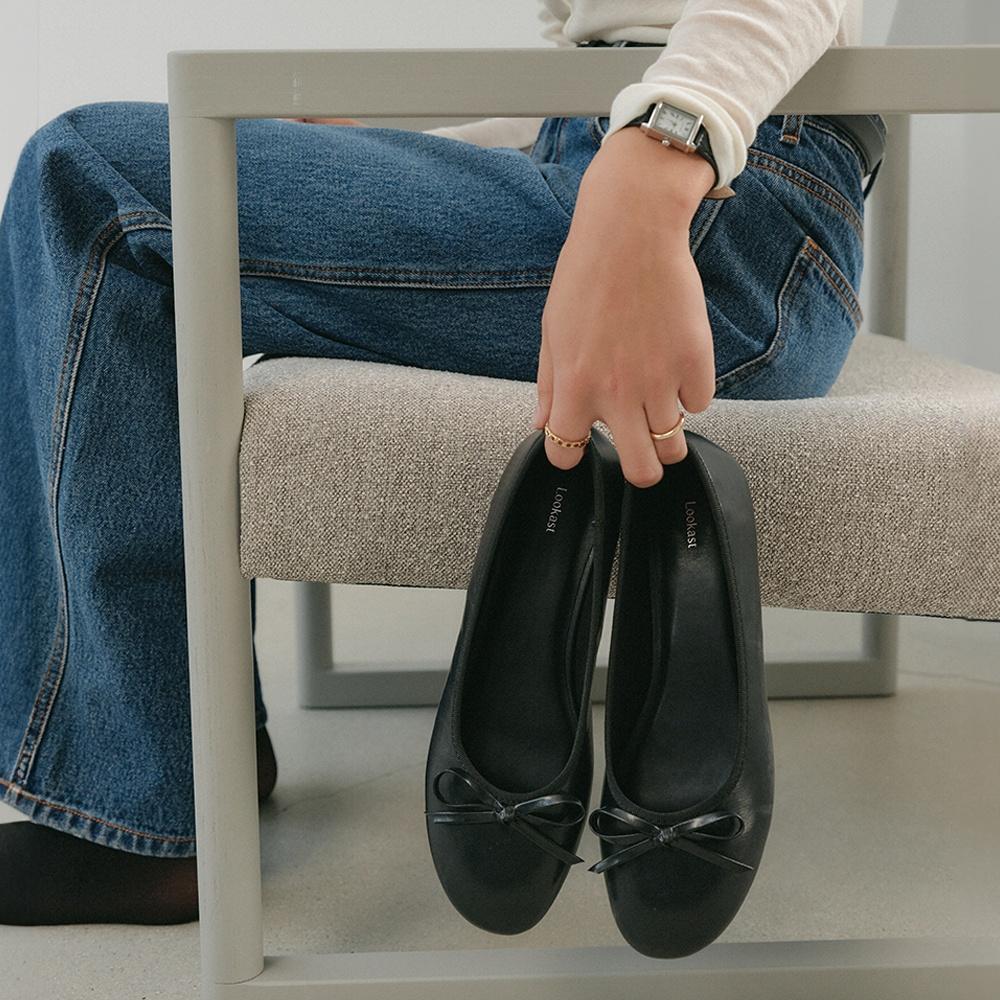 엠버 리본 플랫슈즈_블랙 / AMBER RIBBON FLAT SHOES_BLACK